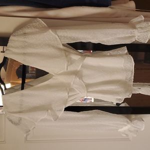 Topshop Angel Sleeve Ivory Long Sleeve Blouse